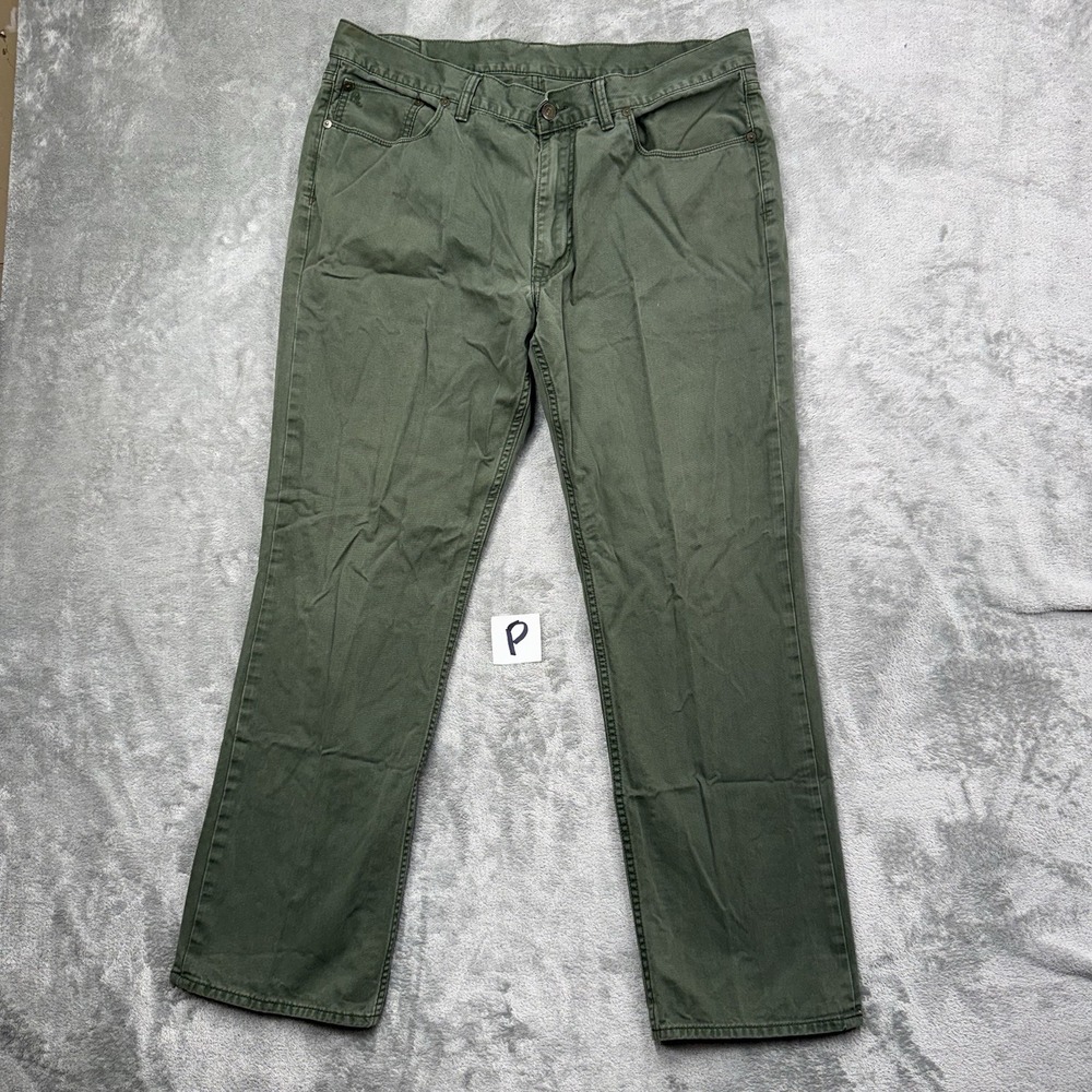 Polo Ralph Lauren Pants Mens 38x30 Green Chino 650 Straight Leg 5 Pocket Twill